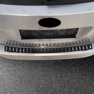 Subaru Outback Bumper Sill Cover - Rear - Omac - S.Steel + Carbon Foiled Gloss - Silver - 2015-2019 Subaru Outback Bumper Sill Cover - Rear - Omac - S.Steel + Carbon Foiled Gloss - Silver - 2015-2019